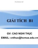 Bài giảng Giải tích B1: Chương 1.1 - Cao Nghi Thục