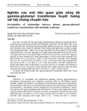 Nghiên cứu mối liên quan giữa nồng độ gamma-glutamyl transferase huyết tương với hội chứng chuyển hóa