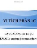 Bài giảng Vi tích phân 1C: Chương 5 - Cao Nghi Thục