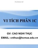 Bài giảng Vi tích phân 1C: Chương 4 - Cao Nghi Thục