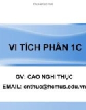 Bài giảng Vi tích phân 1C: Chương 3 - Cao Nghi Thục