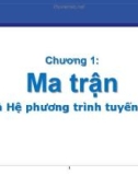 Bài giảng Đại số tuyến tính - Chương 1: Ma trận và Hệ phương trình tuyến tính