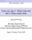 Bài giảng Toán cao cấp 2 (Phần Giải tích): Bài 3 - Nguyễn Phương