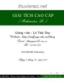 Bài giảng Giải tích cao cấp: Chương 5 - Lê Thái Duy