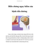 Biến chứng nguy hiểm của bệnh tiểu đường