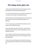 Khi chàng muốn giảm cân