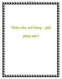 Thừa cân, mỡ bụng – giải pháp nào?