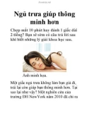 Ngủ trưa giúp thông minh hơn