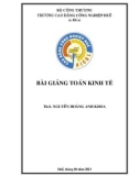 Bài giảng Toán kinh tế - Trường CĐ Công nghiệp Huế