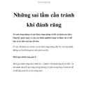 Những sai lầm cần tránh khi đánh răng