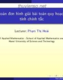 Bài giảng Toán kinh tế: Thuật toán đơn hình giải bài toán quy hoạch tuyến tính chính tắc