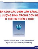 Bài giảng Nghiên cứu đặc điểm lâm sàng, SpO2 và lưu lượng đỉnh trong cơn hen cấp ở trẻ em trên 5 tuổi