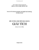 Đề cương bài giảng Giải tích (Dùng cho hệ cao đẳng) - PGS.TS Tô Văn Ban