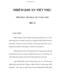 NHIỄM KHUẨN TIẾT NIỆU (Kỳ 1)