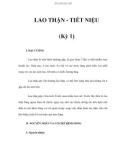 LAO THẬN - TIẾT NIỆU (Kỳ 1)