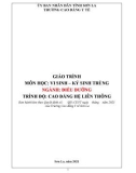 Giáo trình Vi sinh-kí sinh trùng (Ngành: Điều dưỡng - CĐLT) - Trường Cao đẳng Y tế Sơn La