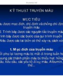 Giáo án khoa điều dưỡng - KỸ THUẬT TRUYỀN MÁU