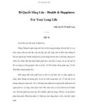 Bí Quyết Sống Lâu (Kỳ 4)