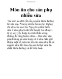 Món ăn cho sản phụ nhiều sữa