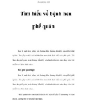 Tìm hiểu bệnh hen phế quản