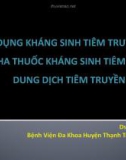 Bài giảng Sử dụng kháng sinh tiêm truyền và pha thuốc kháng sinh tiêm vào dung dịch tiêm truyền - Lê Mới Em