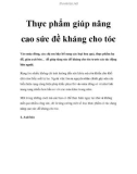 Thực phẩm giúp nâng cao sức đề kháng cho tóc