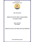 Tóm tắt Luận văn Thạc sĩ Luật kinh tế: Pháp luật về tổ chức và hoạt động của Đại lý thuế