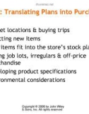 Lecture Management of retail buying – Chapter 9: Translating plans into purchases