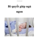 Bí quyết giúp ngủ ngon