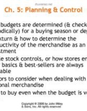 Lecture Management of retail buying – Chapter 5: Planning and control