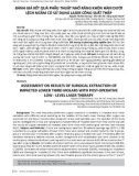 Đánh giá kết quả phẫu thuật nhổ răng khôn hàm dưới lệch ngầm có sử dụng laser công suất thấp