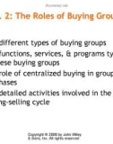 Lecture Management of retail buying – Chapter 2: The roles of buying groups