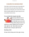 10 NGUYÊN TẮC CHƠI ĐÙA VỚI BÉ