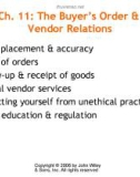 Lecture Management of retail buying – Chapter 11: The buyer's order and vendor relations