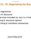 Lecture Management of retail buying – Chapter 10: Negotiating the buy