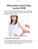 Phòng bệnh rubella bằng vaccine MMR