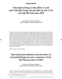 Vận hành sử dụng và đặc điểm vệ sinh nước thải hầm biogas hộ gia đình tại một số xã của tỉnh Hà Nam năm 2014