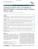 Screening for inborn errors of metabolism in high-risk children: A 3-year pilot study in Zhejiang Province, China