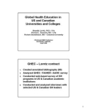 Global Health Education in US and Canadian Universities and Colleges