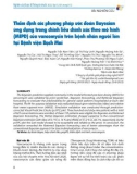 Thẩm định các phương pháp ước đoán Bayesian ứng dụng trong chỉnh liều chính xác theo mô hình (MIPD) của vancomycin trên bệnh nhân người lớn tại Bệnh viện Bạch mai