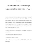 CÁC PHƯƠNG PHÁP KHÁM CẬN LÂM SÀNG ỐNG TIÊU HOÁ – Phần 1