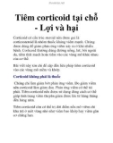 Tiêm corticoid tại chỗ - Lợi và hại