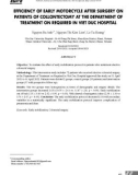 Đánh giá hiệu quả vận động sớm của người bệnh sau phẫu thuật đại trực tràng tại khoa điều trị theo yêu cầu – Bệnh viện Hữu nghị Việt Đức
