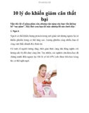 10 lý do khiến giảm cân thất bại