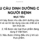 Bài giảng Giáo án khoa Điều dưỡng: Nhu cầu dinh dưỡng cho người bệnh