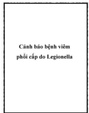 Cảnh báo bệnh viêm phổi cấp do Legionella