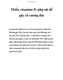 Thiếu vitamine D, phụ nữ dễ gãy cổ xương đùi