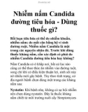 Nhiễm nấm Candida đường tiêu hóa - Dùng thuốc gì?