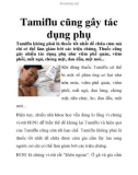 Tamiflu cũng gây tác dụng phụ