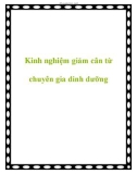 Kinh nghiệm giảm cân từ chuyên gia dinh dưỡng